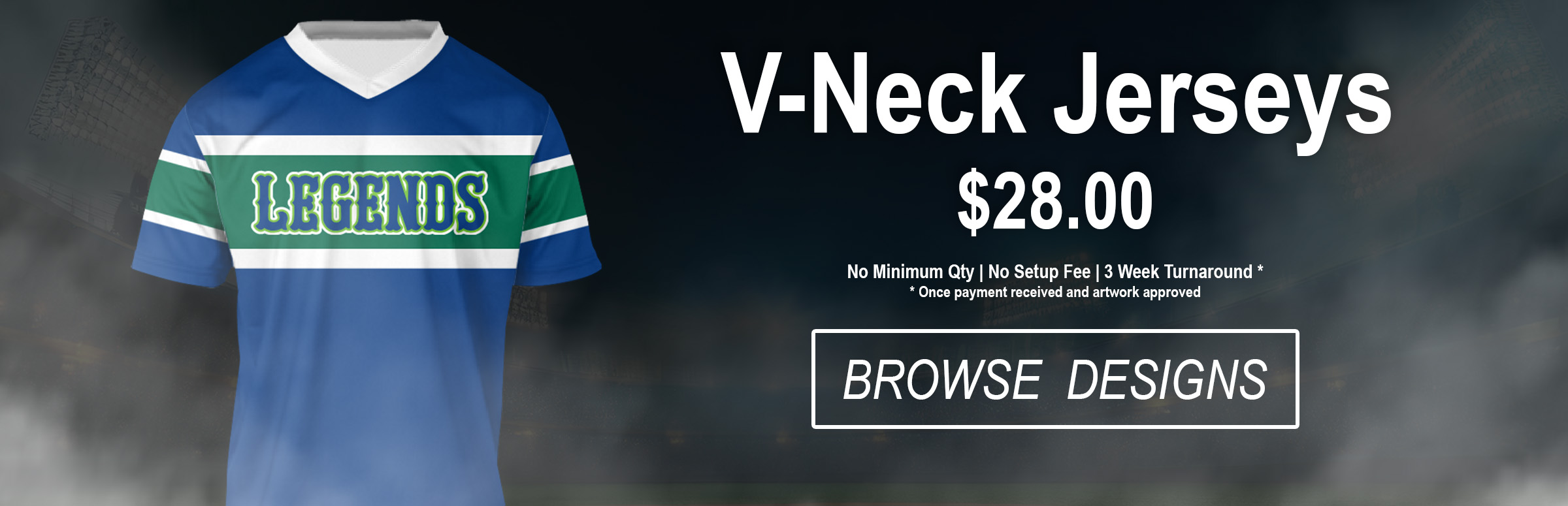 Browse Sublimated V-Neck Jerseys